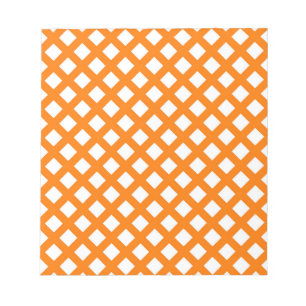 Orange White Chequered Diamond Pattern Notepad
