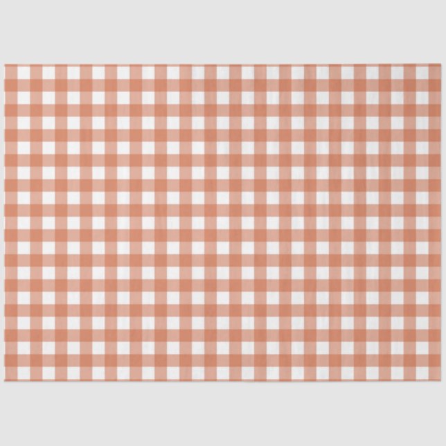 Orange & White Chequered Tissue Paper (Front)