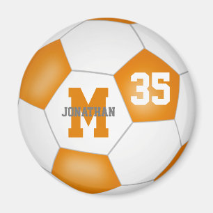 orange white custom soccer team colours party gift magnet