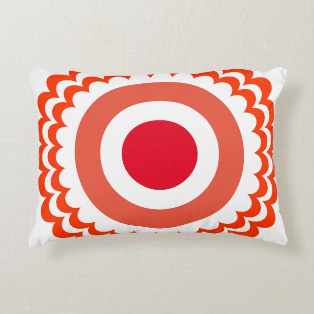 Orange white decorative cushion (Front)