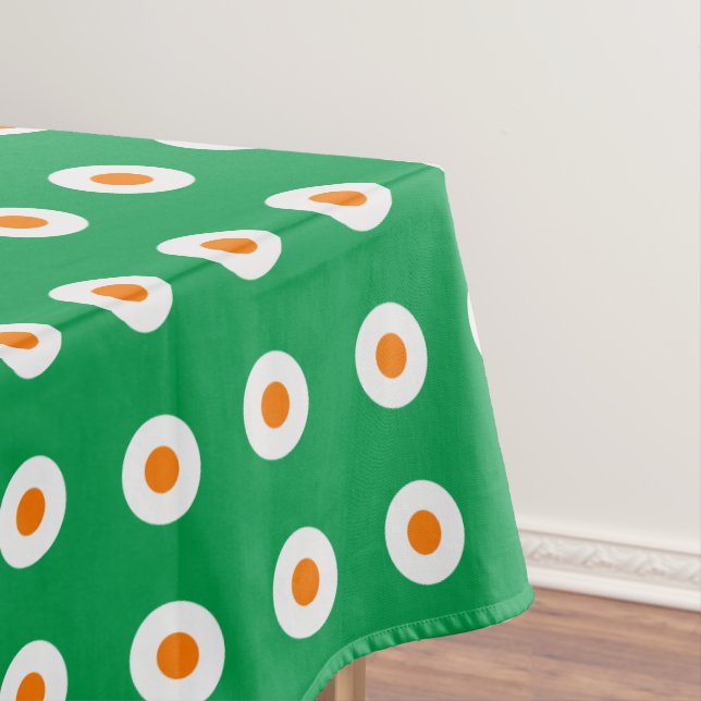 Orange/White Dots on Green Tablecloth (In Situ)