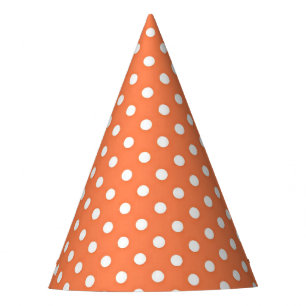 Orange White Dots Party Hat
