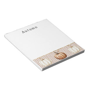 Orange White Fall Pumpkins personalized  Notepad