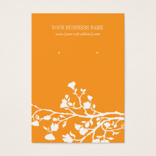 Orange White Flowers Custom Earring Card
