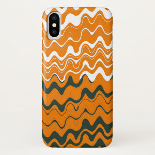 Orange White Grey Sea Wavy Stripes Pattern Case-Mate iPhone Case