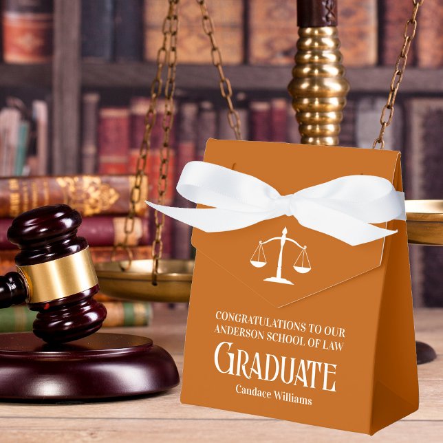 Orange White Law School Custom Graduation Party Favour Box (Creator Uploaded)