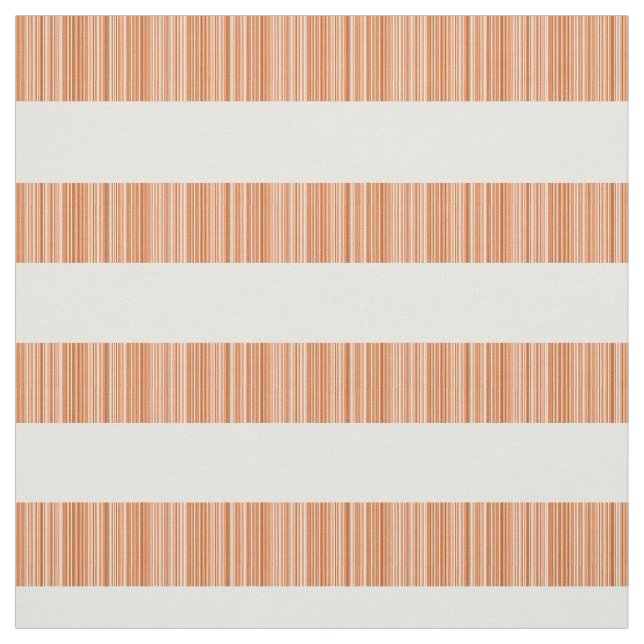 Orange White Modern Stripes Fabric (Swatch)