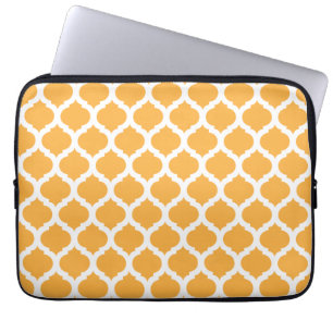 Orange & White Moroccan Laptop Sleeve