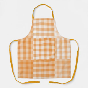 Orange White Patchwork Pattern Apron