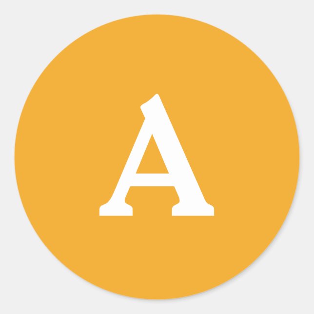 Orange & White Personalised Monogram Envelope Seal (Front)