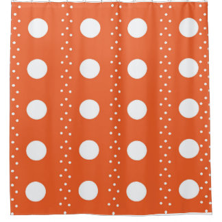 Orange & White Polka Dot Shower Curtain – Fun Mode