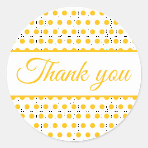 Orange white polka dots classic round sticker