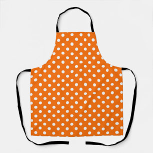 Orange White Polka Dots Design Apron