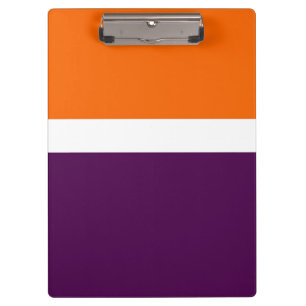Orange White Purple Plain Colour Block Design Clipboard