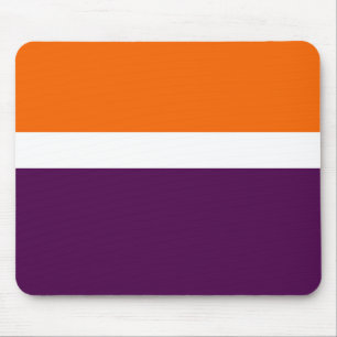 Orange White Purple Plain Colour Block Design Mouse Pad