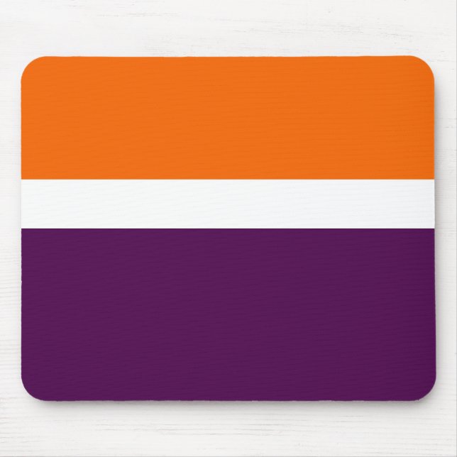 Orange White Purple Plain Colour Block Design  Mouse Pad (Front)