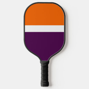 Orange White Purple Plain Colour Block Design Pickleball Paddle