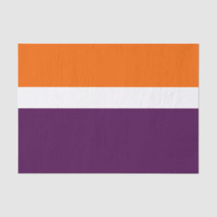 Orange White Purple Plain Colour Block Design Tissue Paper