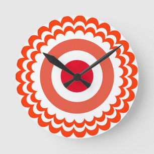 Orange white round clock
