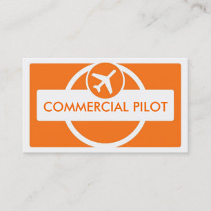 Orange white simple custom pilot business cards