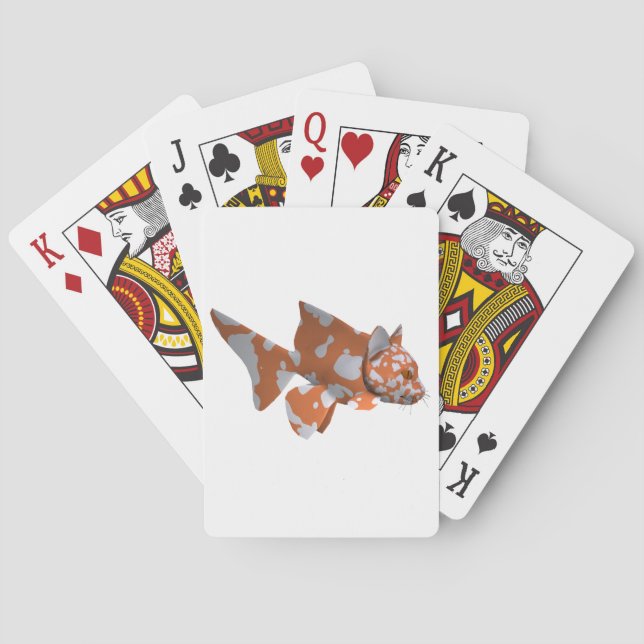 Orange-White Spotted Catfish Playing Cards (Back)