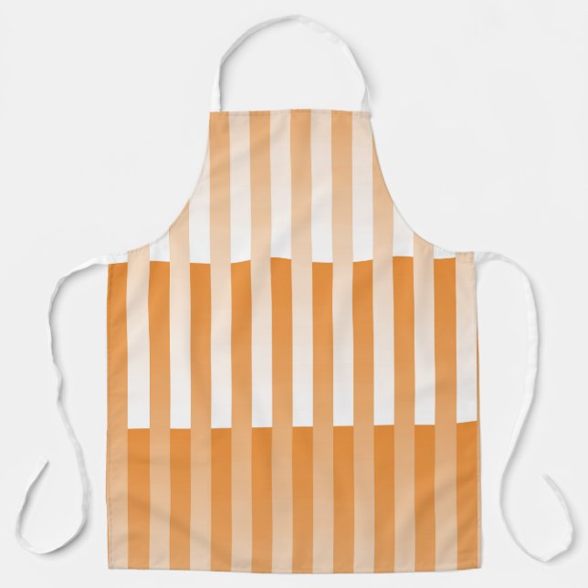 Orange White Striped Pattern Apron (Front)