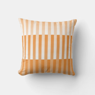 Orange White Striped Pattern Cushion