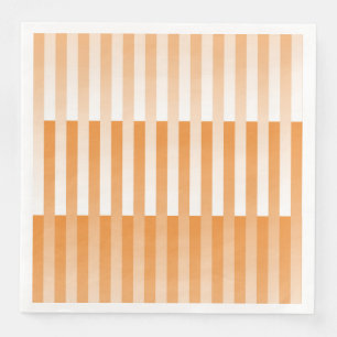 Orange White Striped Pattern Napkin