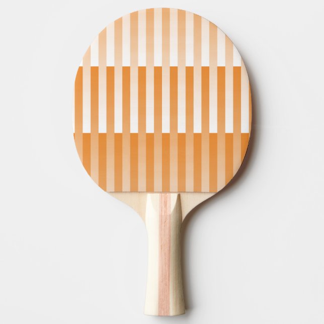 Orange White Striped Pattern Ping Pong Paddle (Front)