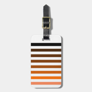 Orange white stripes luggage tag