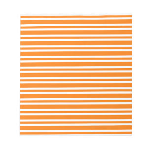 Orange White Stripes Pattern Notepad