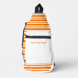 Orange White Stripes Pattern Sling Bag