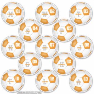 orange white team colours individual soccer player