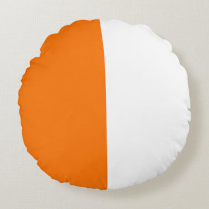 Orange White Two Colour Tone Half Split Round Cushion