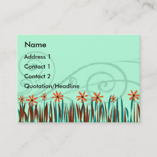 Orange  Wild Flowers with Blue Grass Business Card