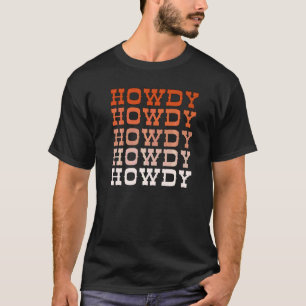 Orange Wild West Western Rodeo Yeehaw Howdy Cowgir T-Shirt