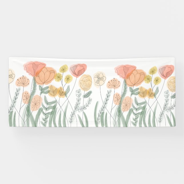 Orange Wildflowers Banner (Horizontal)