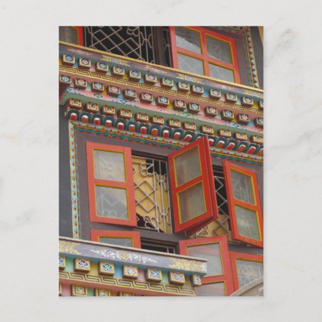 Orange Windows in Kathmandu Postcard (Front)