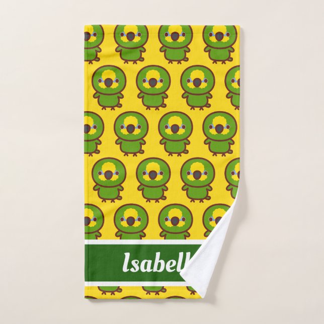 Orange-winged amazon hand towel (Hand Towel)