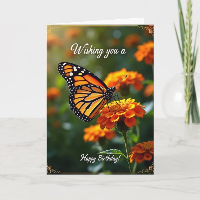Orange Winged Birthday Card (Front)
