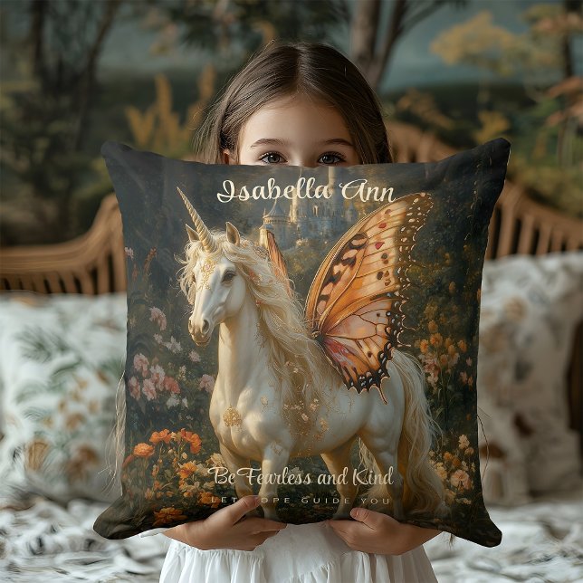 Orange Wings Fairytale Forest Unicorn Fairy Horse Cushion (Creator Uploaded)