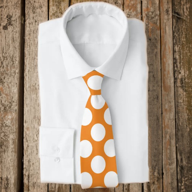 Orange with White Polka Dots Retro Tie (Creator Uploaded)