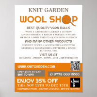 Orange Wool Shop Logo, Knitting Store, Yarn Store