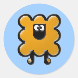 orange woollie classic round sticker