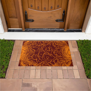 Orange Yarn Door Mat