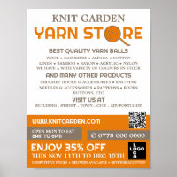 Orange Yarn Store Logo, Knitting Store, Yarn Store