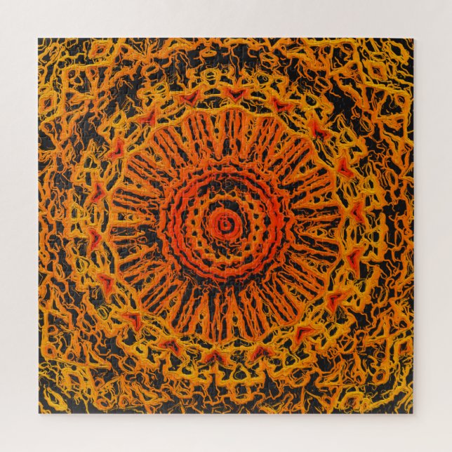 Orange, Yellow and Black Abstract Jigsaw Puzzle (Vertical)