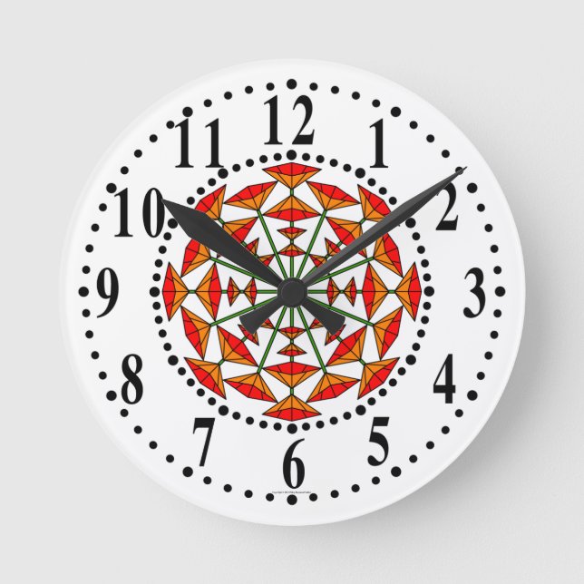 Orange-yellow And Red Floral 158 Wall Clock (Front)
