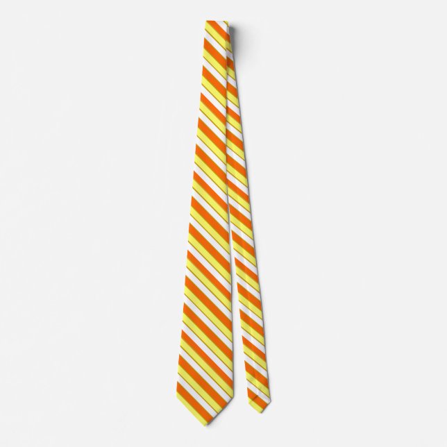 Orange, Yellow and White Stripes Tie (Front)