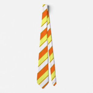 Orange, Yellow and White Stripes Tie